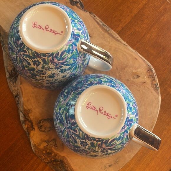 Lily Pulitzer Blue Floral Mug Set - Picture 4 of 7